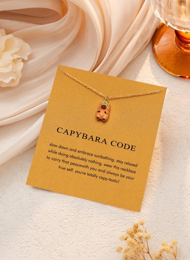 Baydurcan Capybara Necklace Gifts for Women Cute Capybara Stuff Cute Necklace Women - Image 3